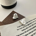 Factory Wholesale Texture Heart Shape Curved Stud Earrings for Women 925 Sterling Silver Jewelry