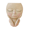 Human Face Vase Decoration Girl Face Headed Plant Vase Flowerpot Figure Crafts Storage Decorative Vase Face for Home Decor