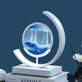 Creative Round Moving 3D Home Flowing Sand Night Lights Hourglass Quicksand Light Sand Art LED Table Lamp Bedroom Plastic