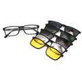 Wholesale Colorful Spring Night Vision Magnetic Clip on Frame Sun Glasses Polarized Sunglasses 1Frame and 5 Clips With Case MegaBDM