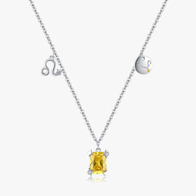 925 Sterling Silver Fashion Fine Jewelry Signs of Zodiac Leo Symbol Brand Charms Pendant Link Chain Necklace