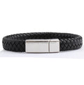 New Arrival Handmade Bangles Mens Stainless Steel Men's Charm Leather Bracelet