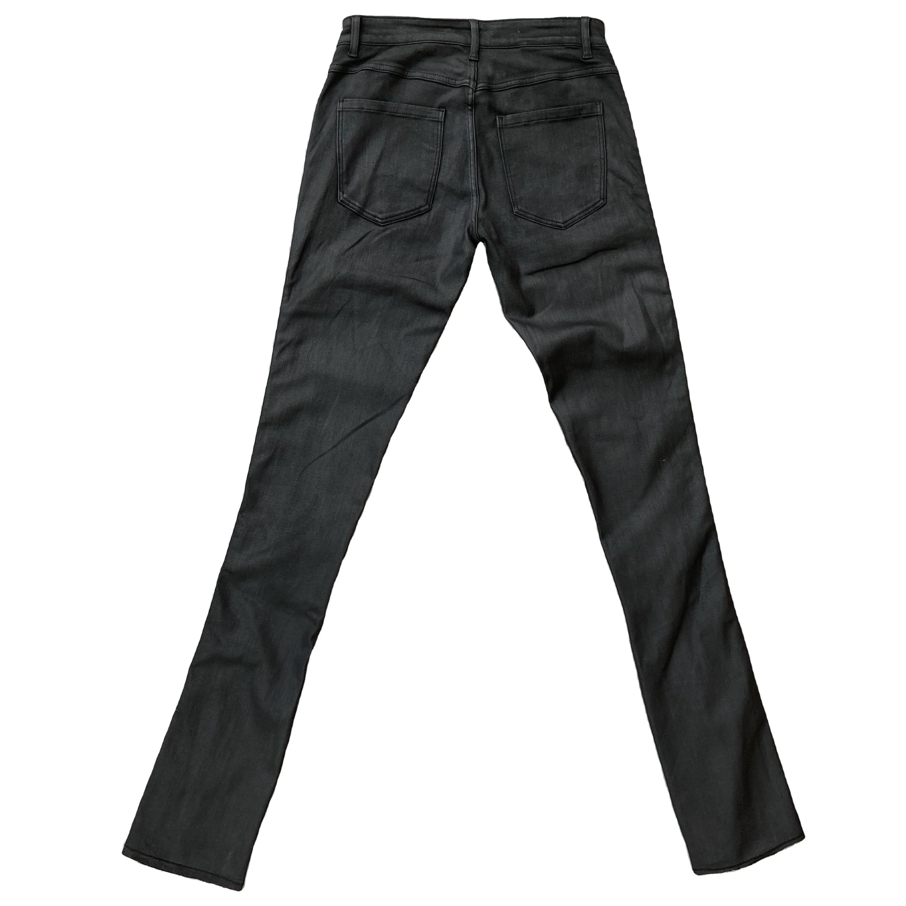 DENIMGUYS New Style Custom Design Long Zipper Men's Stacked Skinny Straight Waxing Denim Jeans