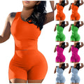 Soft Plus Size Women's Fitness Two-Piece Set Solid Knitting Sporty Breathable Eco-Friendly Clothing