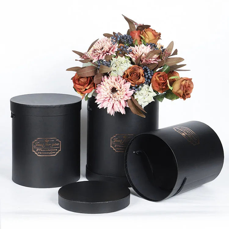 Best Selling Three Pieces Set Paper Preserved Packaging Boxes Round Flower Gift Box