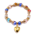 Wholesale Women's Fashion Charm Bracelets with Imitated Crystal Beads Heart Bracelets Jewelry