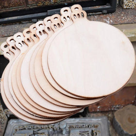 Birch Wood Discs Slices Hanging Tag Laser Engraved Wooden Christmas Ornaments Circles Blank for Home Art Graduation Plaque Model