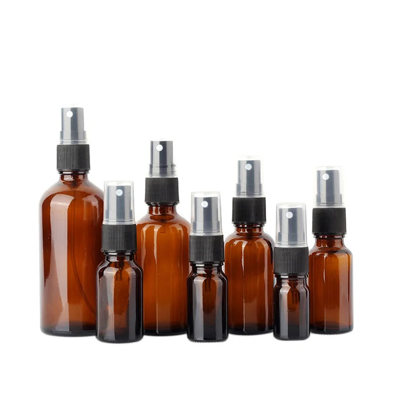 Wholesale Essential Oil Spray Bottles 5ml to 100ml Amber/Blue/Green Glass Drop-sealing Type for Essential Oils