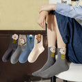 Wholesale Spring and Summer Flower Plant Patterned Socks Fashion Floral Cotton Crew Socks for Women