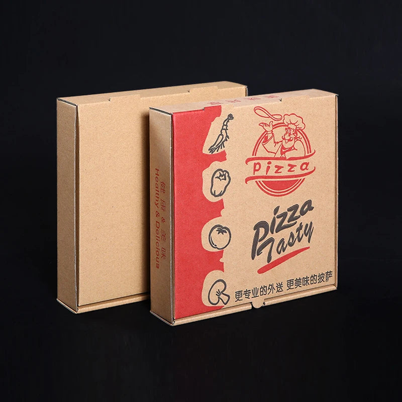 Brand Customized Biodegradable Pizza Packaging Boxes 6 8 10 12 16 Inches with Custom Logo Printing Free Sample Matt Lamination