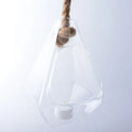 Modern Diamond-Shaped Glass Terrarium Vase Hanging Tabletop Display with Functional Design