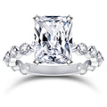 Tonglin Rectangular Zircon Prong Setting Round Sterling Silver Ring