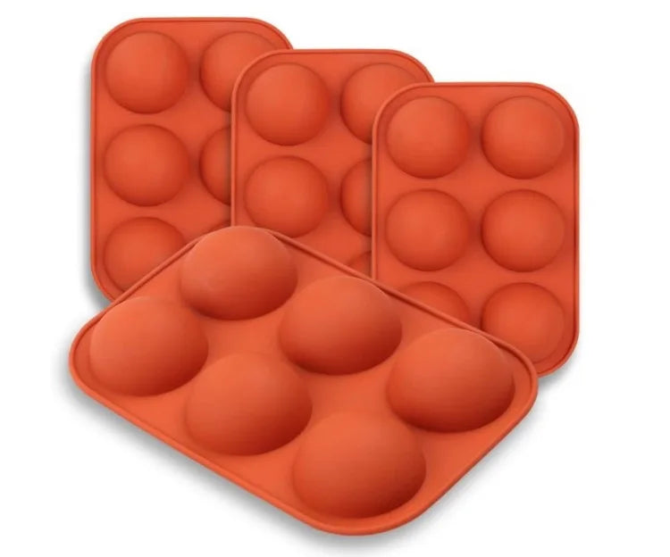 Food Grade Soap Moulds Candle Mould Candy Mold Cake Tools 6-Cavity Hot Sale Anti-slip Heat-resistance Small Hemispherical Shape