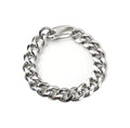 15mm Wide 22cm Long Men's Bracelet Stainless Steel Hip Hop Cuban Chain Steel Color Bracelet Chain Shrimp Male Buckle