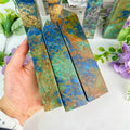 High Quality Healing Product Beautiful Crystal Chrysocolla With Lapis Tower for Home Decor