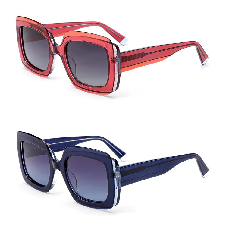 MB1364S High Quality Square Big Frame Female Polarized Sun Glasses Retro Colorful Gradient Lens with Oversized Temple 2025