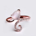 CAOSHI Custom Exquisite Water Drop Design Opal Tail Design Full Cubic Zirconia Rings for Rose Gold Plated Engagement Rings Women