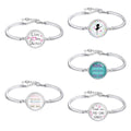 Manufacturer Live Love Dance Mom She Believed She Could so She Did Dancing Girl Charm Glass Cabochon Bangle Bracelet