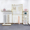Factory Display Set Metal Retail Clothing Display Rack Bag Display Clothes Garment Boutique Clothes Rack with Shelf