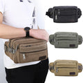 New Product Ideas Custom Small Outdoor Sport Tactical Fanny Pack Men's Khaki Canvas Bag With Zipper