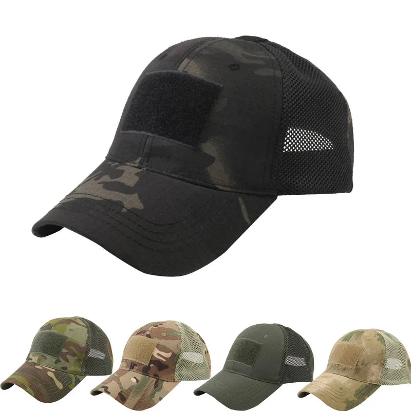 WoZhen Camouflage Wig Baseball Cap Women Outdoor Jungle Mesh Trucker Hat
