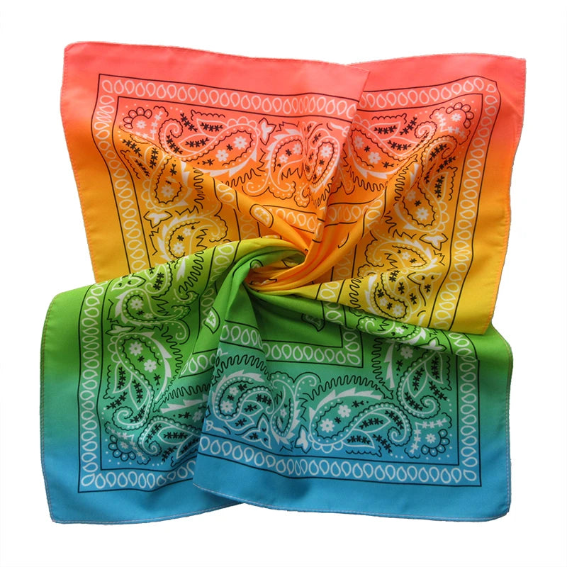 Hip Hop Silk Screen Printed Bandana Cotton Kerchief Square Scarf