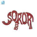 Wholesale Alloy Elephant Red Rhinestone Peal 1913 Brooch Sorority Sisterhood Delta Lapel Pin Souvenir Gifts