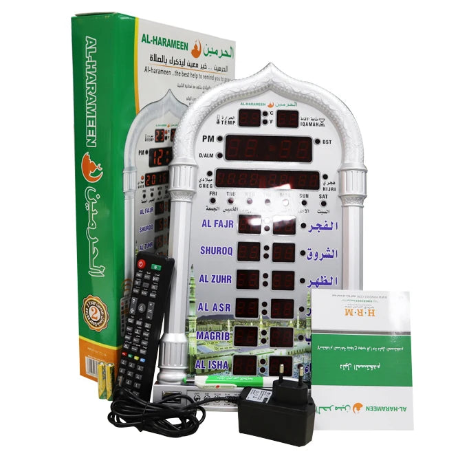 NEW HA-4008 PRO LED Mosque Remote Reminder Islamic Gifts Azan Clock Muslim Desk Wall Desk