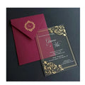 Burgundy Red 5*7inch Plexiglass Acrylic Envelope for Customized Quinceanera Party Bridal Shower Wedding Invitations De Mariage