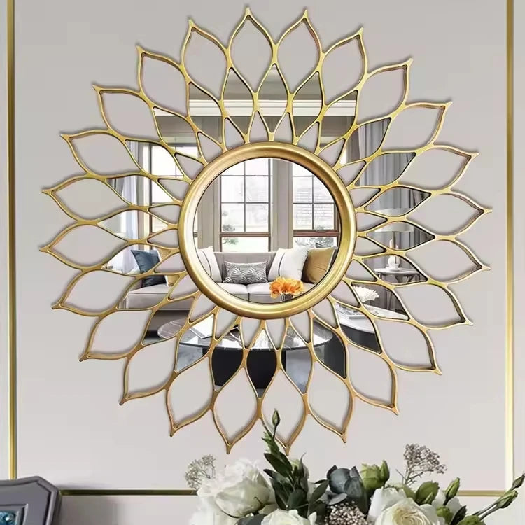 Furniture Contemporary Round Glass Wall Eye-catching Design Hot Trend Hanging Decorative Bathroom Mirror for Hotels