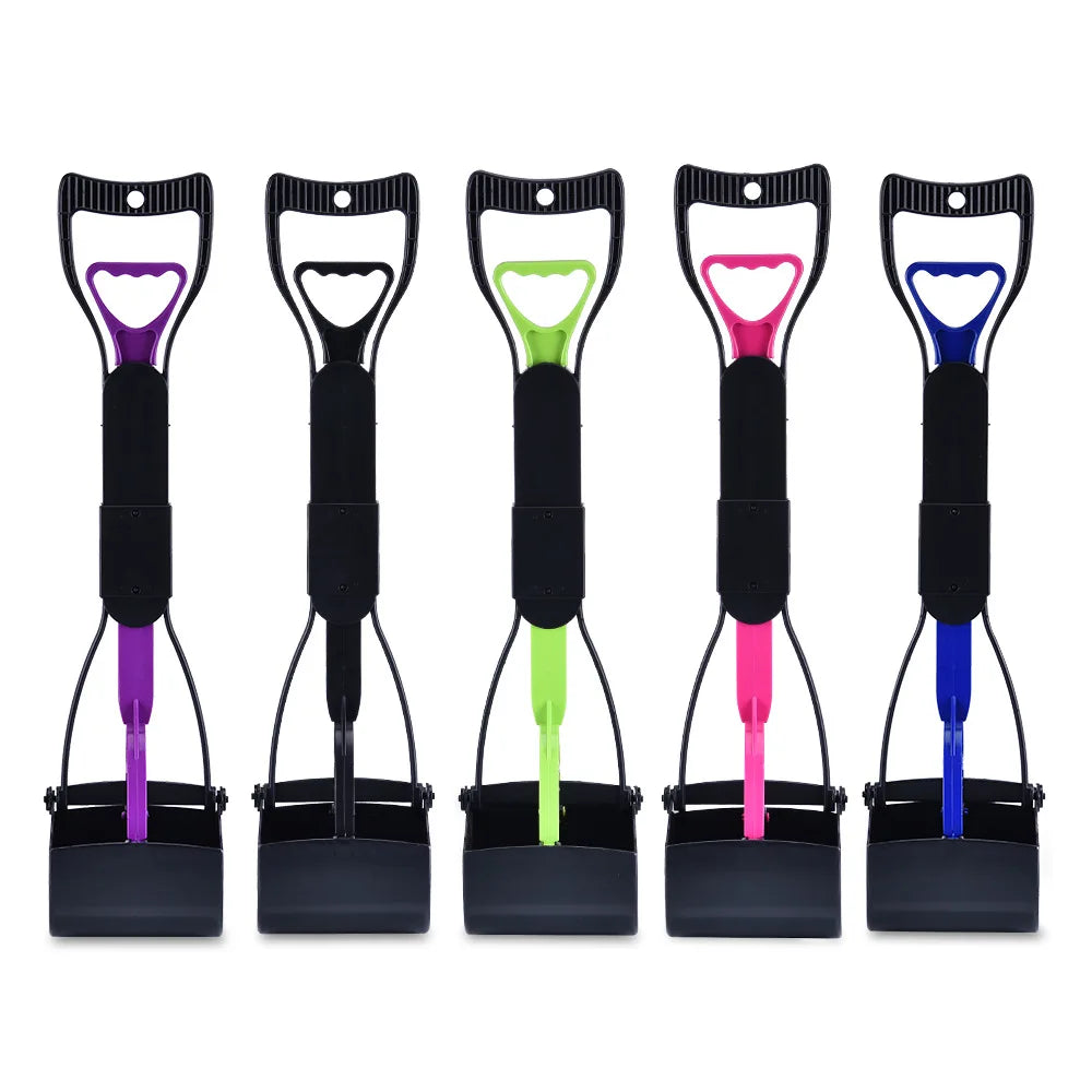 Strong Odor Control Foldable Dog Toilet Picker with Long-Handled Poop Bag Clip Simple Style Pet Cleaning Supplies Made Plastic
