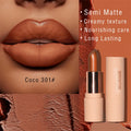 Beckisue Semi Matte Velvet Lipstick Orange Brown Nude Latte Brown Black Brown Long Lasting Soft Smooth Matte Lipsticks Wholesale