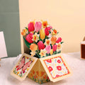 Creative and Exquisite Greeting Card Gift Box Tulip Fresh Flower Box 3D Birthday and Wedding Greeting Card