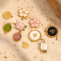 G3918 Wholesale Spring Summer Colorful Enamel Fashion Pendants Charms 18k Gold Plated Stainless Steel Jewelry Accessories