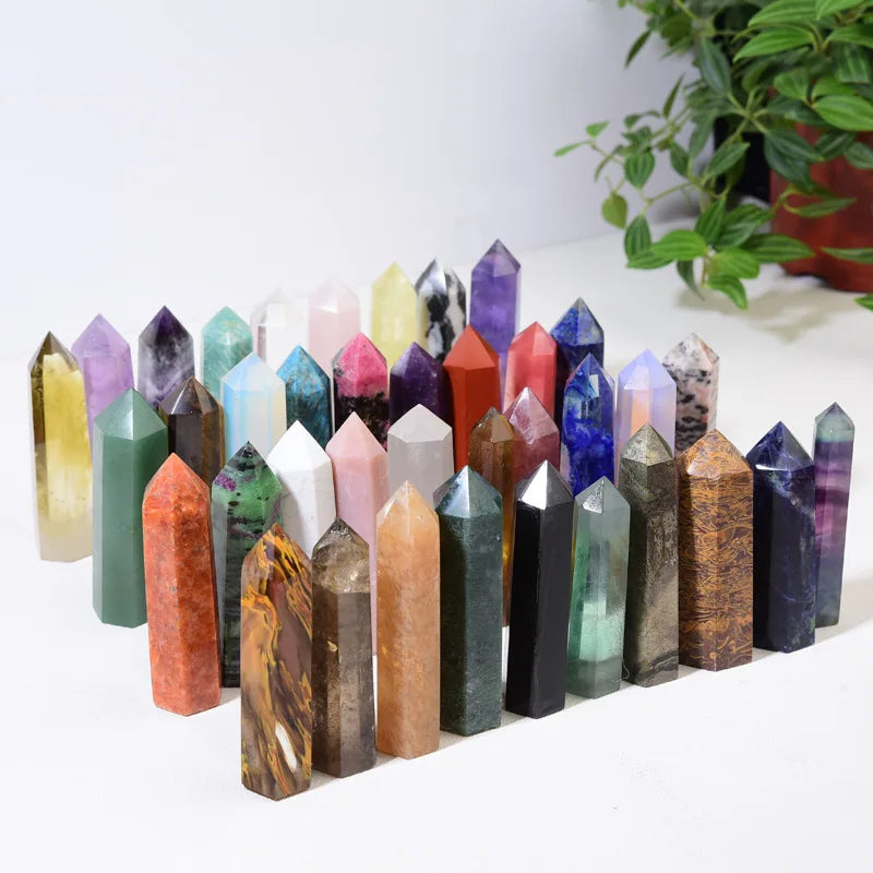 Wholesale Natural Stone Crystal Crafts Rose Quartz Crystal Point Tower Amethyst Wand Feng Shui Cube Bowl Love Decor Gift Carved