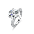 Factory Wholesale 925 Sterling Silver Classic Design Six Claw Proposal Ring 3 Carats VVS Moissanite Diamond Classic Six Ring