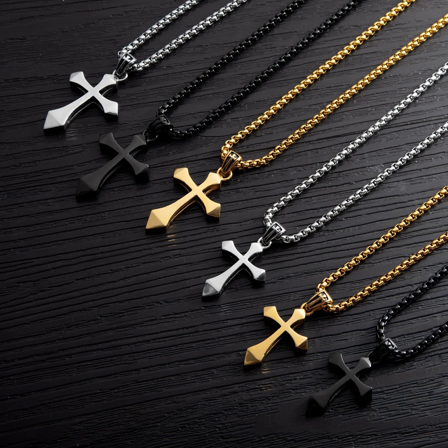 Classic Cross Pendant Christian Jewelry Wholesale Stainless Steel Chain Men's Women's Necklace
