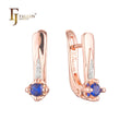 FJ Fallon Fashion Jewelry Cluster Earrings Plated in 585 Rose Gold Two Tone Brass Based