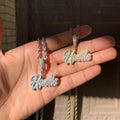 Custom Wholesale Meaning Letter Design Cool Hip Hop Men Jewelry Micro Pave 5a Cz Small Sized Hustle Mini Cute Pendant Necklace