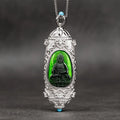 Natural Black Jadeite Pendant Emeralds Zodiac patron Saint S925 Silver Buddha Pendant Ink Jade Pendant with Chain Certificate