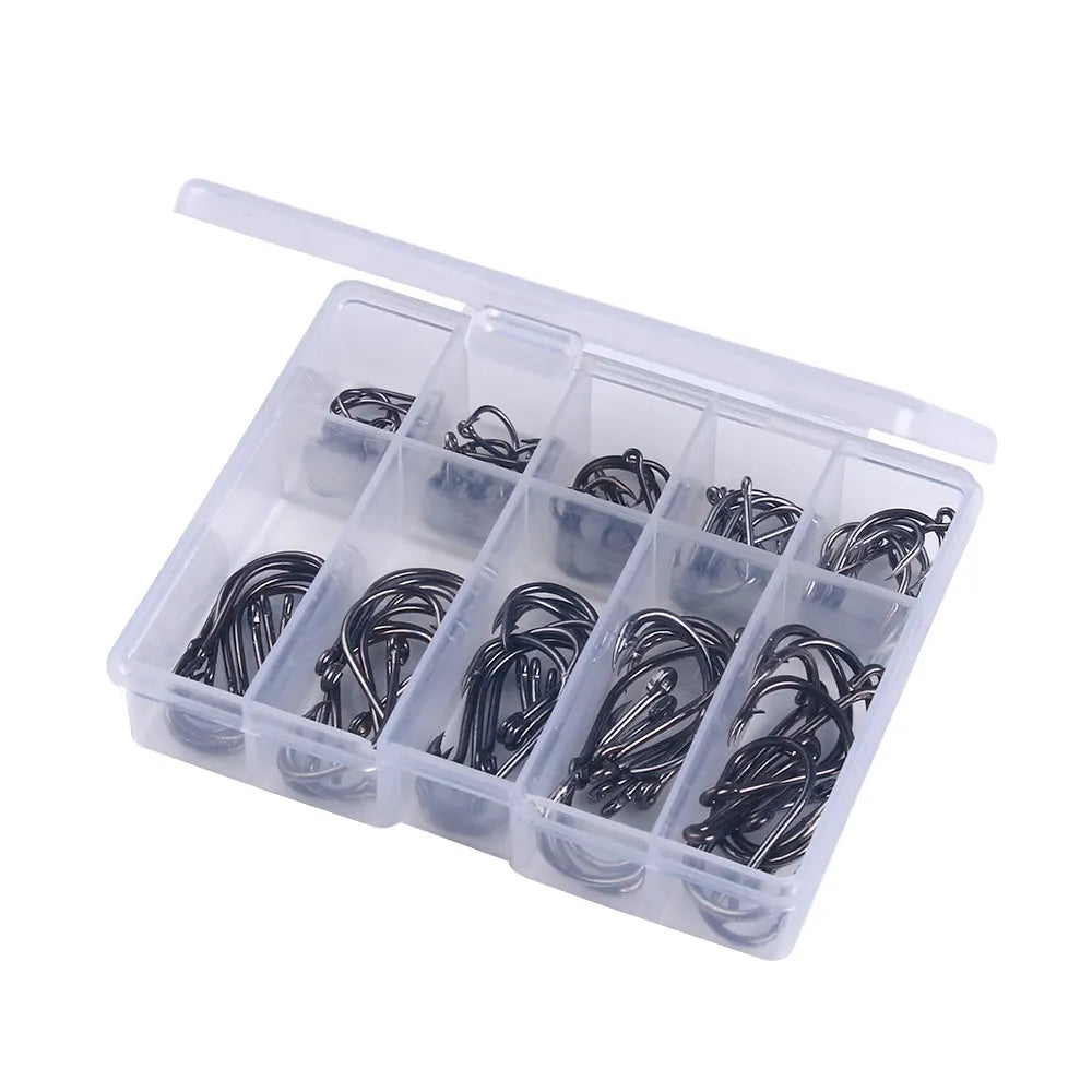 3#-14# High Carbon Steel Fishhooks Barbed Hook Soft Lure Fishing Bait Fish Hooks High Barbed Fishing Hooks Ansuelos De Pesca