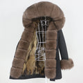 OFTBUY 2023 Women's Winter Parka Long Waterproof Coat with Natural Raccoon Fox Fur Hood Detachable Outerwear Streetwear Style