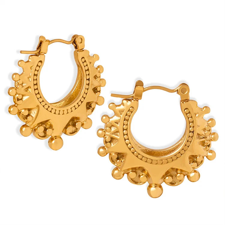 Wholesale Stainless Steel 18k Gold Plated Gold Hoop Earrings Women Simple Hoop Earrings Jewelry