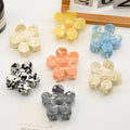 High Quality Fashion Women Acetate Flower Hair Claws Jelly Colors Ponytail Girls Hair Crab Claw Clips