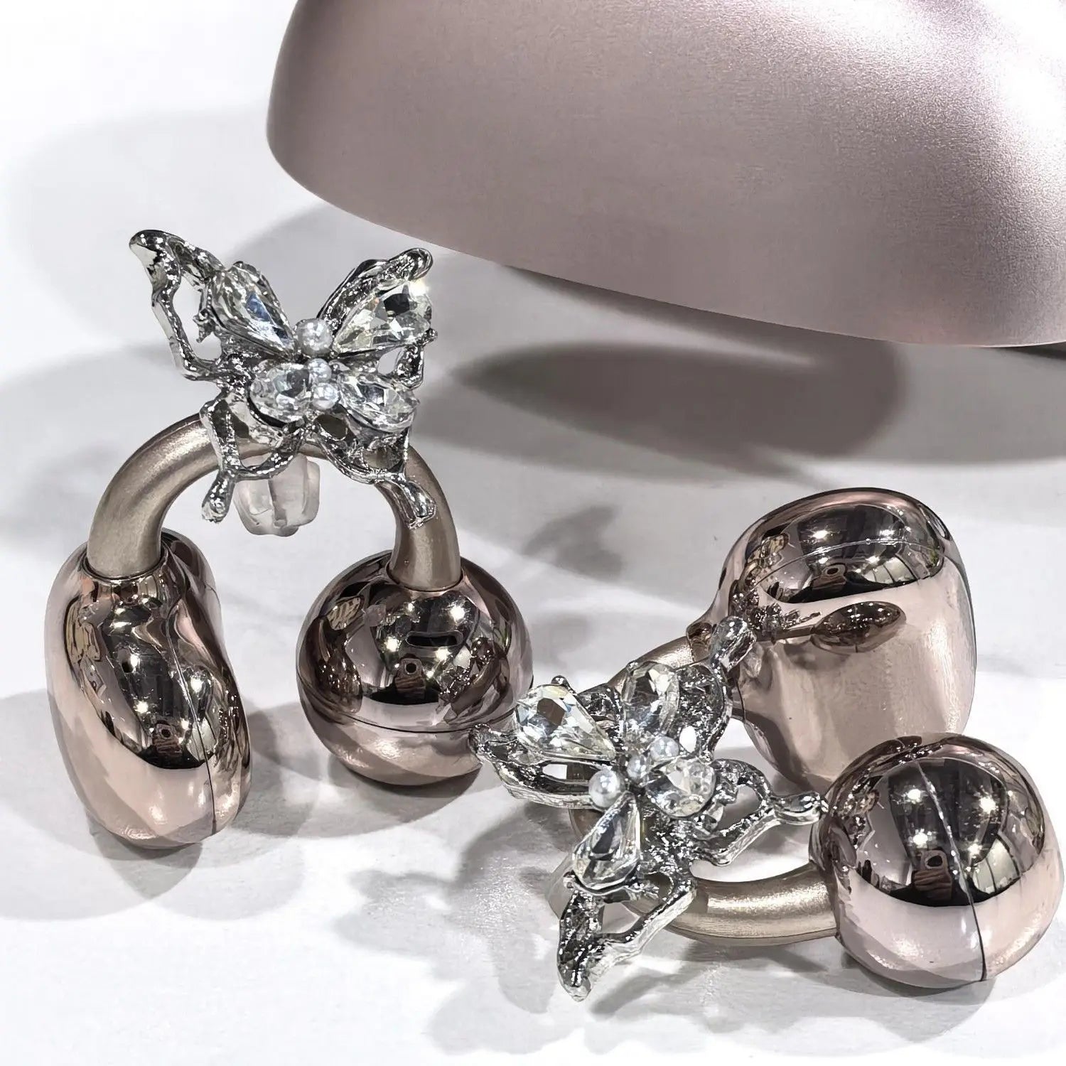 Bow Rhinestone for Clip on Earbuds Open Ear Elegant Zirconia Decorative Earphone Accessories Exquisite Decoration Butterfly