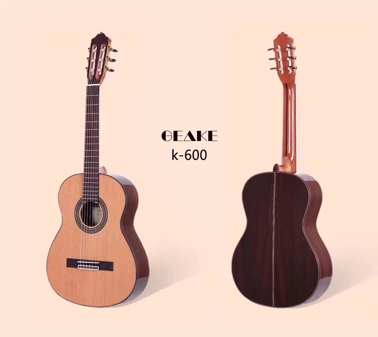K-600 Professional High Quality Master Luther Handmade 4/4 Size All Solid Cedar Rosewood Classical Guitar