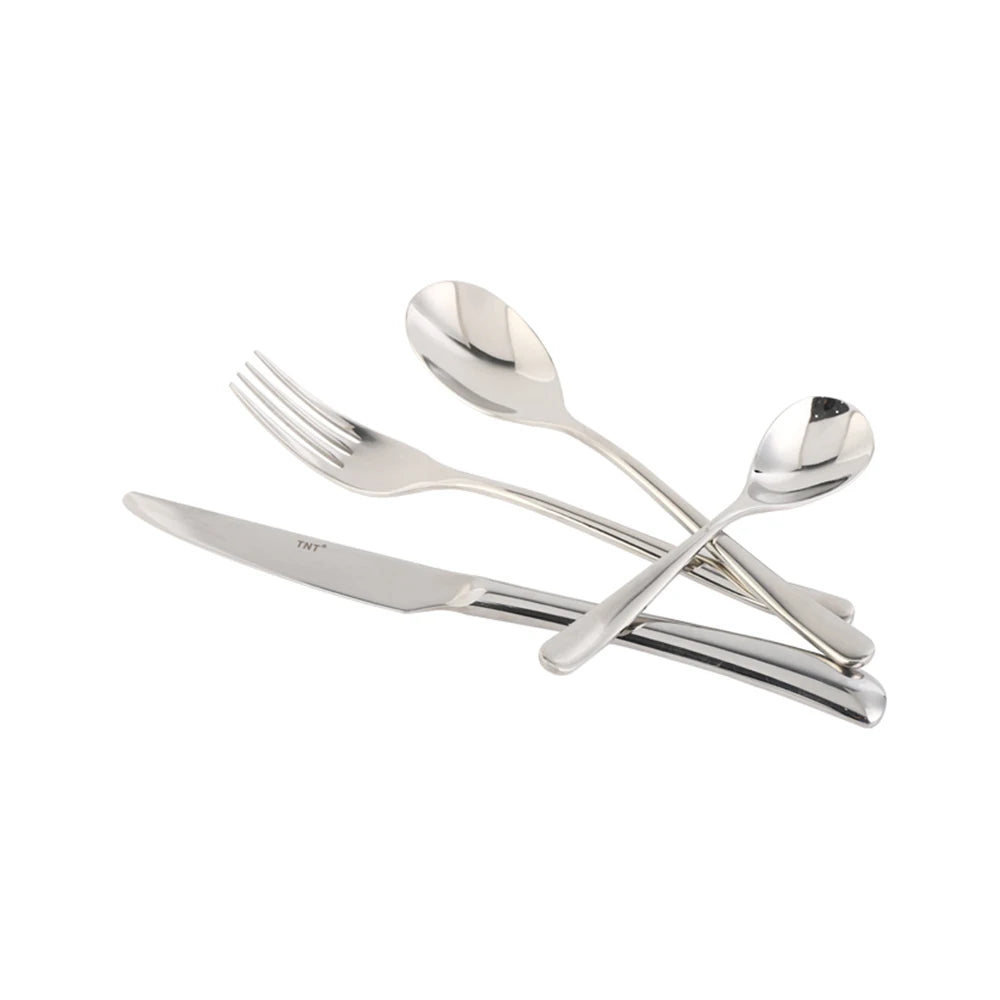 Hot Products Round Handle Travel Camping Portable Tableware Simple Customizable Tableware Set