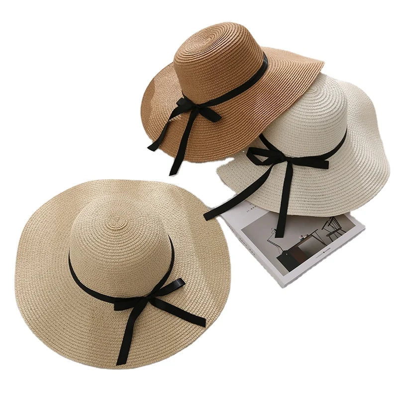 Summer New Big Brim Hat Ladies Straw Hat Foldable Sun Hat