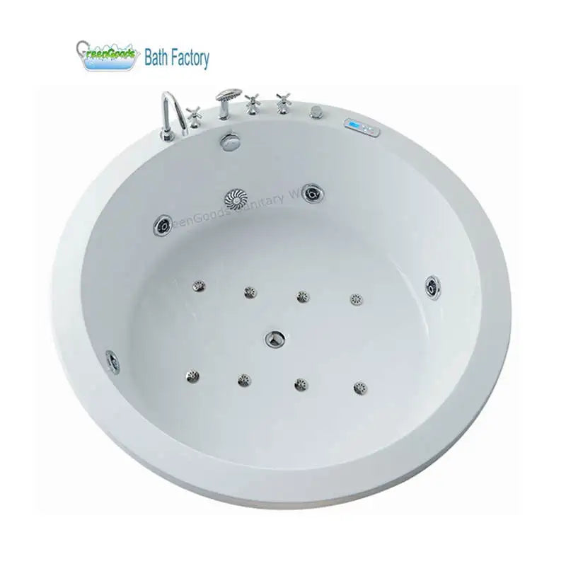 Luxury Two Person 180 X 180 cm Round Spa Deep Acrylic Bath Tub