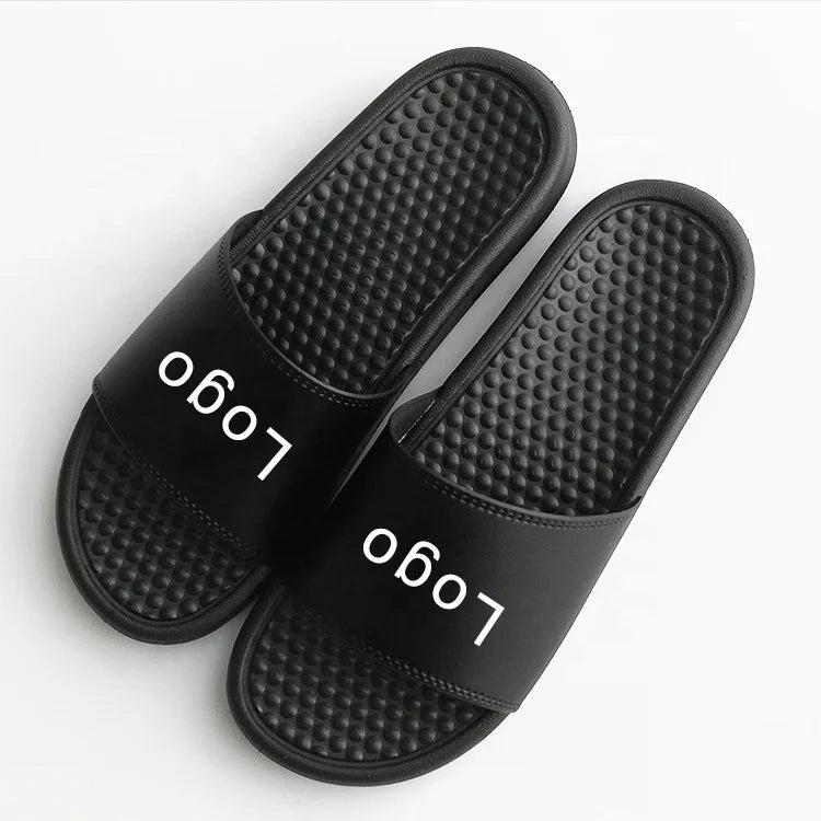 Slide slippers Custom logo for Men Design EVA Slides Embossed Beach Women Rubber Blank Printed Pvc Custom slippers